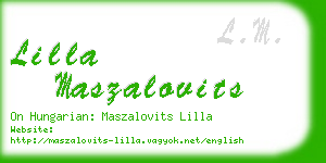lilla maszalovits business card